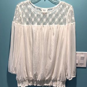 White lace top blouse
